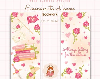 Enemies to Lovers Romantasy Bookish Bookmark, Fantasy Romance Reader Gift, Booktok Romantasy Aesthetic, Cozy Book Lover Printable