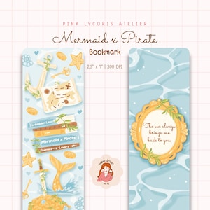 Mermaid x Pirate Romantasy Bookmark, Enemies to Lovers Ocean Romance, Summer Fantasy Reader Aesthetic, BookTok Romantasy Printable PNG