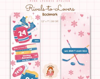 Segnalibro romantico con tema hockey, Segnalibro romantico con tema hockey, Segnalibro romantico con tema sport, Segnalibro stampabile con tema hockey in formato PNG, Booktok