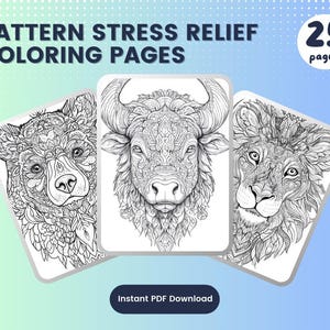 Stress relief coloring pages for adult stress relief coloring book | Procreate | Digital Coloring book | Adult Coloring