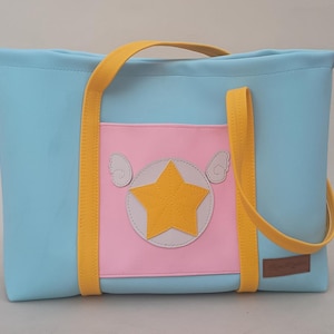 sac fourre-tout minimaliste en faux cuir Sakura card captor, sac à main sac à main satchelbag