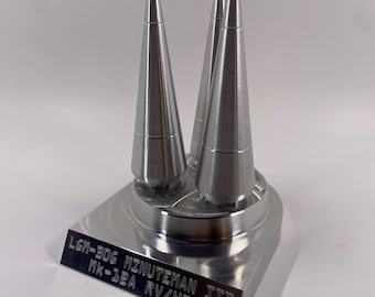 CNC Machined Aluminum Miniature Minuteman lll Missile Mirv Warhead LGM-30G ICBM 1:21 Scale