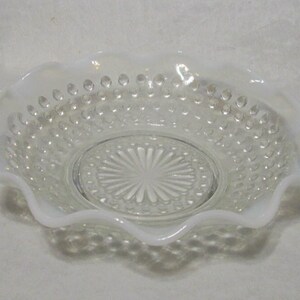 Vintage Anchor Hocking Moonstone Serving Bowl Small Crimped