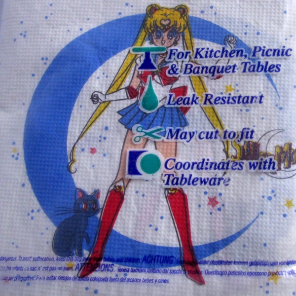 Jahrgang 1996 Sailor Moon mit Luna Tisch decken Tischdecke noch im Paket