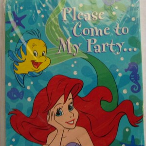 Vintage Disney's Little Mermaid Ariel Birthday Party Invitations image 2