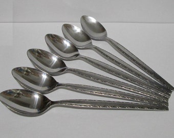 Vintage Teaspoons Stanley Roberts Ensenada 6 + Sugar Spoon