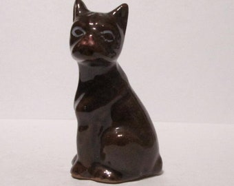 Vintage Boxer Dog Pottery Figurine Brown