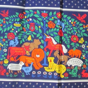 Fabric Panel Whimsical Animals Unicorn Owl Cat Lion