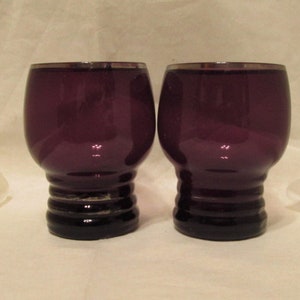 Vintage Imperial Glass Shaeffer Tumblers Amethyst Platinum Purple