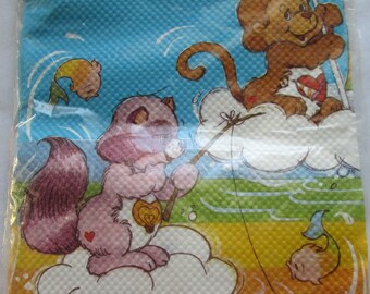 Vintage Care Bears Cousins Paper Tablecloth Tablecover