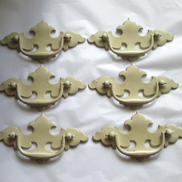 Vintage Drawer Pulls Shabby Chic Ivory Cream