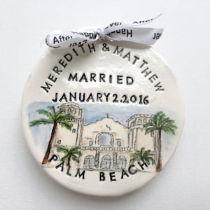 Personalized Wedding Ornament: Hand-Painted Clay Keepsake