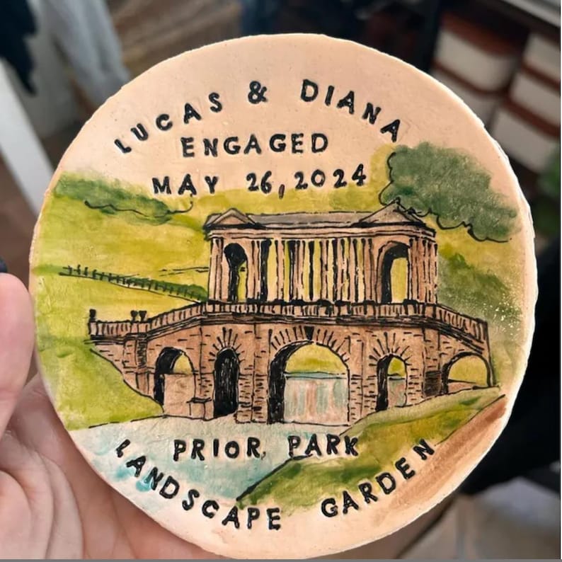 Engagement gift for couple custom ring dish ring holder unique personalized handmade Cathie Carlson afbeelding 4