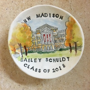 College graduation gift for her keepsake ring holder university ring dish handmade by Cathie Carlson image 4