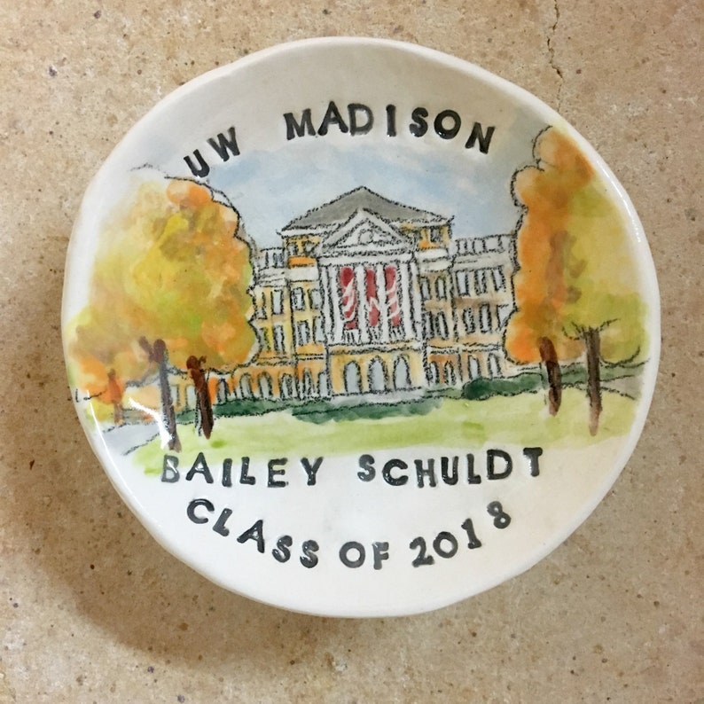 College graduation gift for her keepsake ring holder university ring dish handmade by Cathie Carlson image 4
