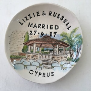 Personalized Wedding Gifts Ring Dish: Handmade Ring Holder Pottery Portrait Keepsake