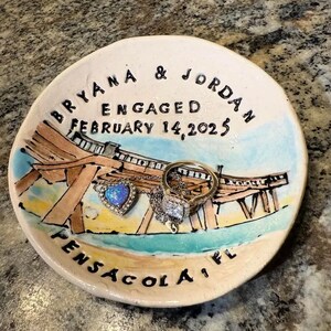Engagement gift for couple custom ring dish ring holder unique personalized handmade Cathie Carlson afbeelding 5