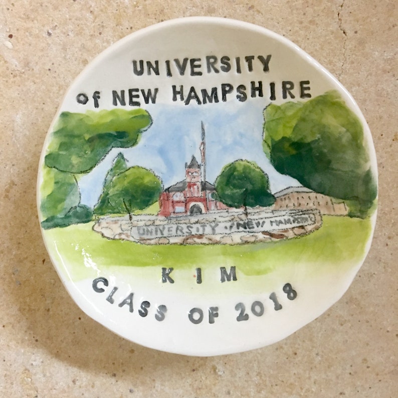 College graduation gift for her keepsake ring holder university ring dish handmade by Cathie Carlson image 5