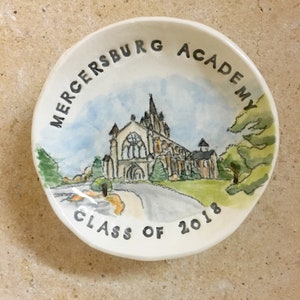 College graduation gift for her keepsake ring holder university ring dish handmade by Cathie Carlson image 3