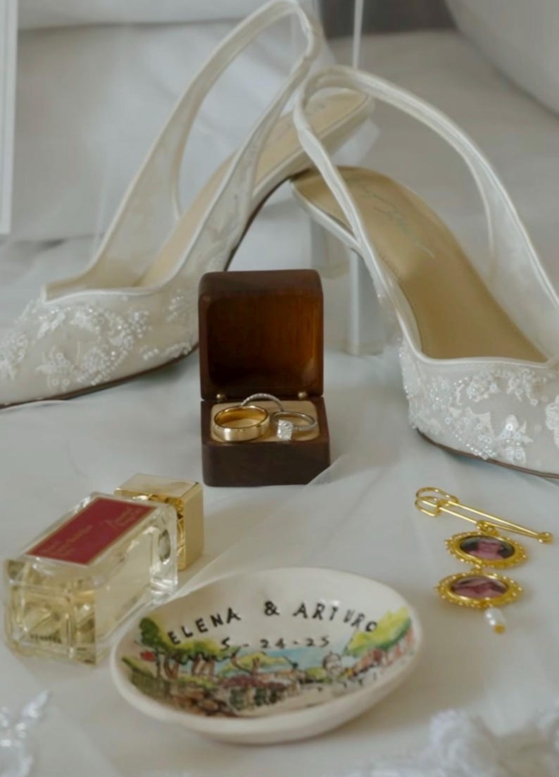 Engagement gift for couple custom ring dish ring holder unique personalized handmade Cathie Carlson afbeelding 3