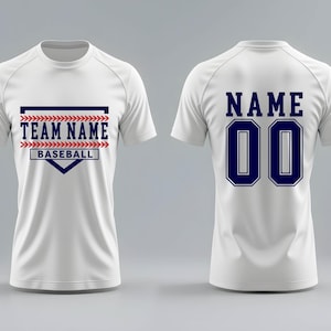 Custom Baseball Design PNG | Personalized Team Name & Number Tee | Instant Download
