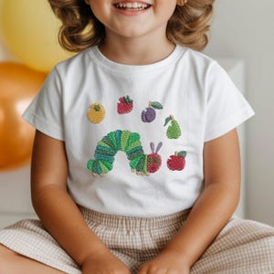 Cute Caterpillar & Butterfly Embroidery | Hungry Bug Garden Design | Kpop Hunter T-Shirt | Ugly Xmas Top | Instant Download