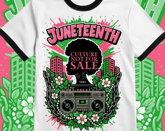 Juneteenth Culture Not For Sale PNG | Afro Graffiti Boombox Art | Black History Sublimation Download Sorority inspired hex
