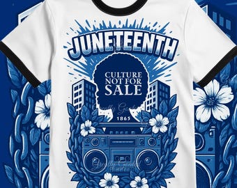Juneteenth Culture Not For Sale PNG | Afro Graffiti Boombox Art | Black History - Blue
