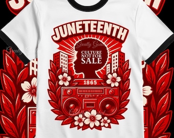 Juneteenth Culture Not For Sale PNG | Afro Graffiti Boombox Art | Black History - red