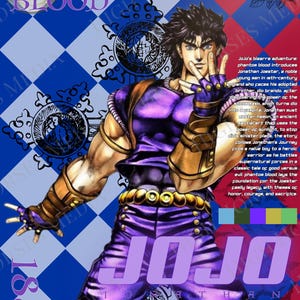 Jonathan Joestar Poster – Phantom Blood JoJo Art Print – Victorian Era Anime Artwork – Hamon & Stone Mask Design – Joestar Family Tribute