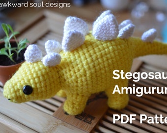Stegosaurus amigurumi gehaakte dinosaurus pdf-patroon