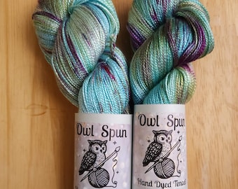 Tencel Plant Based Vegan Hand Dyed Yarn  5/2 Light Fingering Weight / 100g 3.5oz Skein / Colorway: Immortality