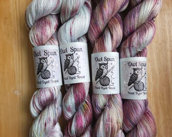 Tencel Plant Based Vegan Hand Dyed Yarn 5/2 or 10/2 - 100g 3.5oz Skein /  Colorway: Love & Redemption