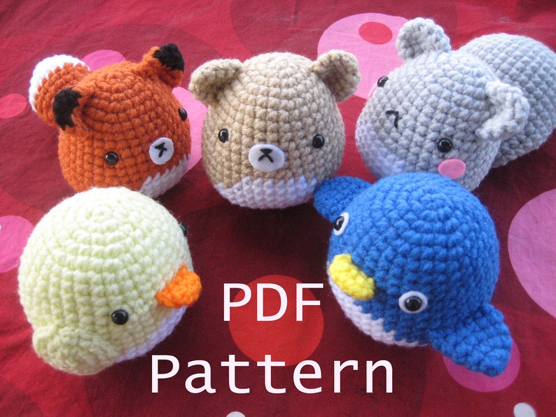 Amigurumi Crochet Critter Pattern Squirrel, Fox, Penguin, Chick, Fox and more image 1