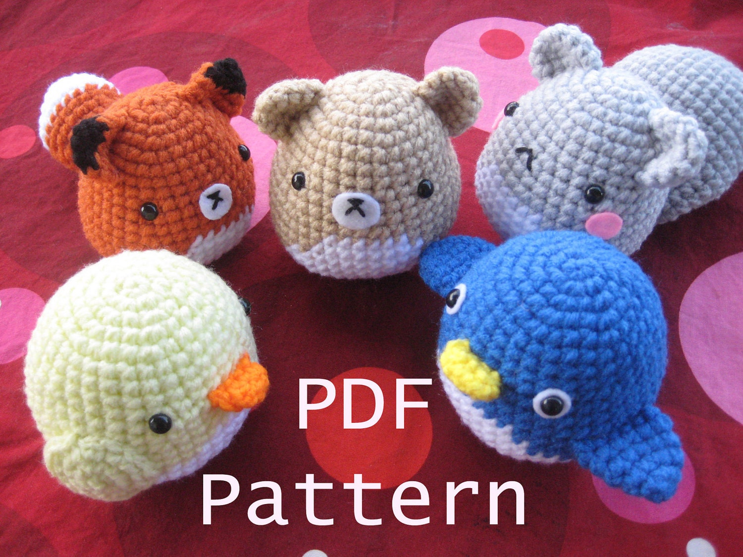 Amigurumi Crochet Critter Pattern - Squirrel, Fox, Penguin, Chick, Fo…