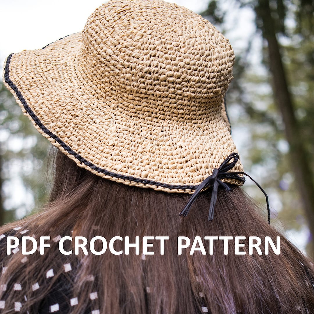 Edmonds Raffia Crochet Sun Hat PDF Pattern Etsy