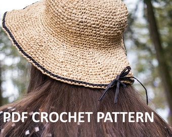 Edmonds Raffia Crochet Sun Hat PDF Pattern