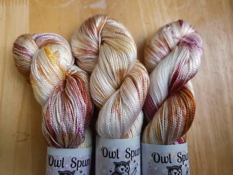 Tencel Plant Based Vegan Hand Dyed Yarn 5/2 or 10/2 - 100g 3.5oz Skein / Colorway: Fangfeng Bei 画像 2