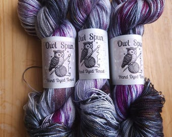 Tencel Plant Based Vegan Hand Dyed Yarn  5/2 Light Fingering Weight / 100g 3.5oz Skein / Colorway: Mysterious Lotus