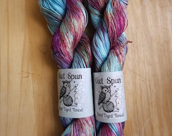 Tencel Plant Based Vegan Hand Dyed Yarn 5/2 Fingering Weight  100g 3.5oz Skein / Colorway: Purple Moon