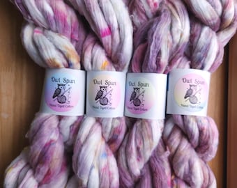 Hand Dyed COTTON Sliver Roving Easy to Spin Cotton /  Colorway - Love and Redemption
