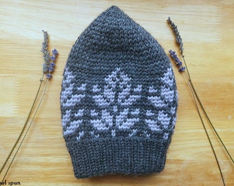 CROCHET Sprigs of Lavender Hat Pattern PDF - Fair Isle Stranded Crochet
