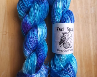 Tencel Plant Based Vegan Hand Dyed Yarn  5/2 Light Fingering Weight / 100g 3.5oz Skein / Colorway: Moonlight Mystique