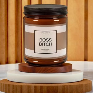 Boss Bitch Soy Candle Gift | Funny Candles | Funny Gifts For Her | Funny Best Friend Gift | Sassy Gift | Sarcastic Gift | Gag Gift |