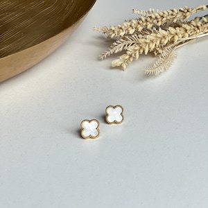 Four Leaf Clover Earrings| Lucky Charm Earrings| 18K Gold Plated 13mm