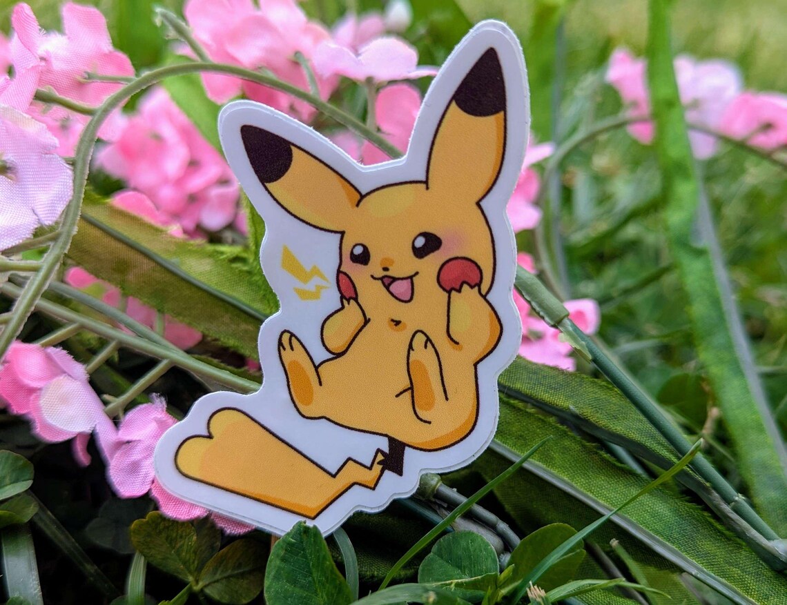 Pikachu Sticker Designs Pikachu Vinyl Sticker - Etsy
