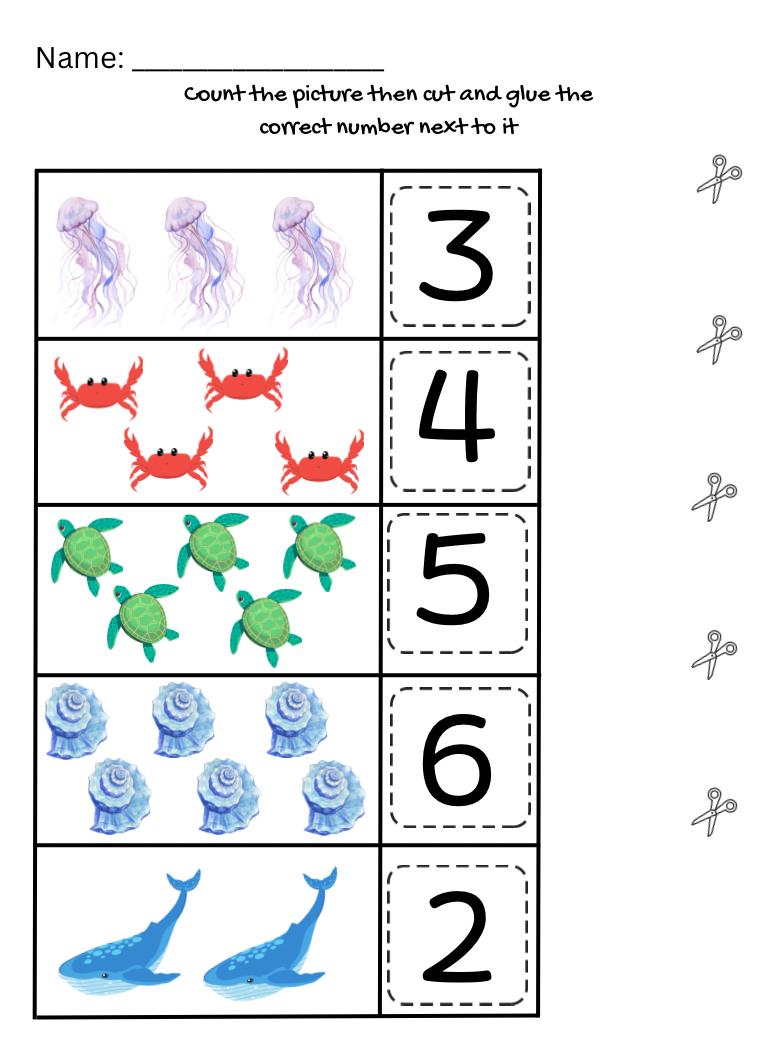 Ocean Theme Cut and Glue Activity for Your Class! Super Easy and Cute ...