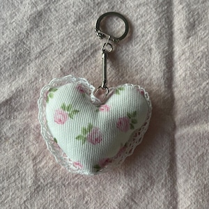 Keychain, heart, pendant, for bags, decoration, small, attach