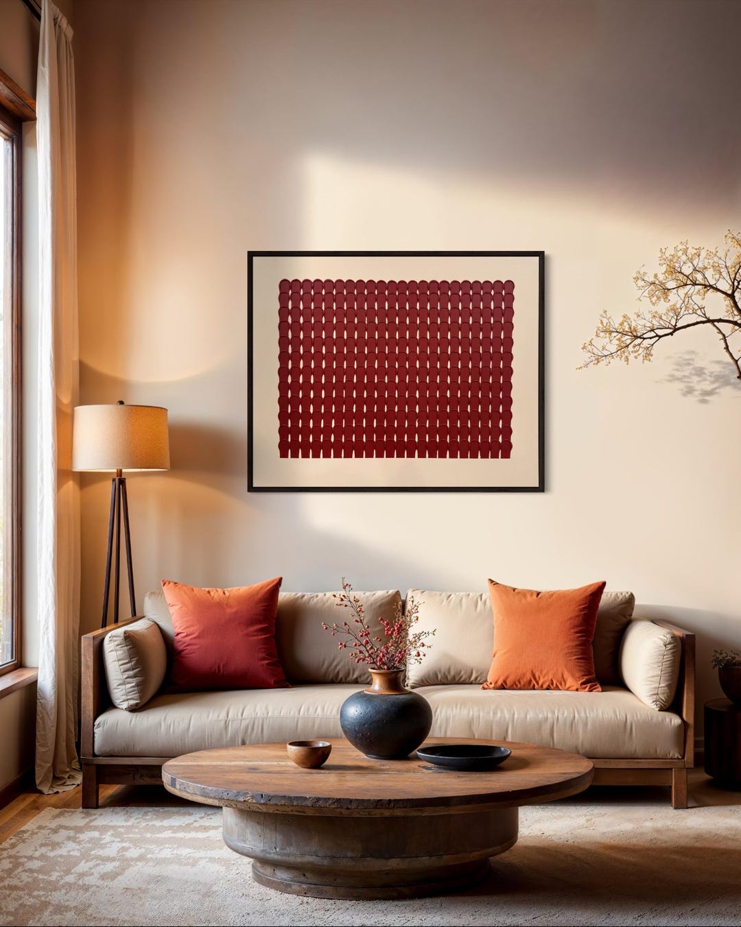 Red Textured Abstract Painting on Canvas | Modern Wall Decor| Handmade ...