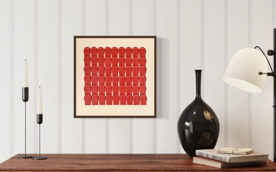 Terracotta textured wall art 12x12 in | Small abstract painting | Handmade framed artwork | Modern home decor for shelves, tables, or walls